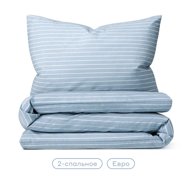 Комплект постельного белья без простыни Pragma Renla 2-х спальный, нежный голубой