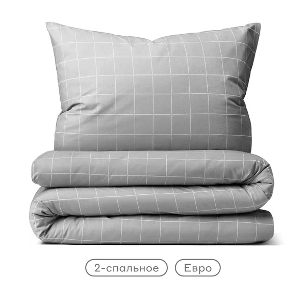 Комплект постельного белья без простыни Pragma Dipdop 2-х спальный, прохладный серый